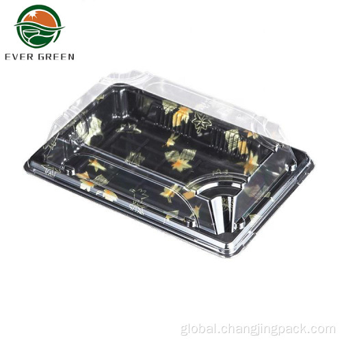 Plastic Sushi Tray Ever Green disposable black fish sushi plastic box Factory